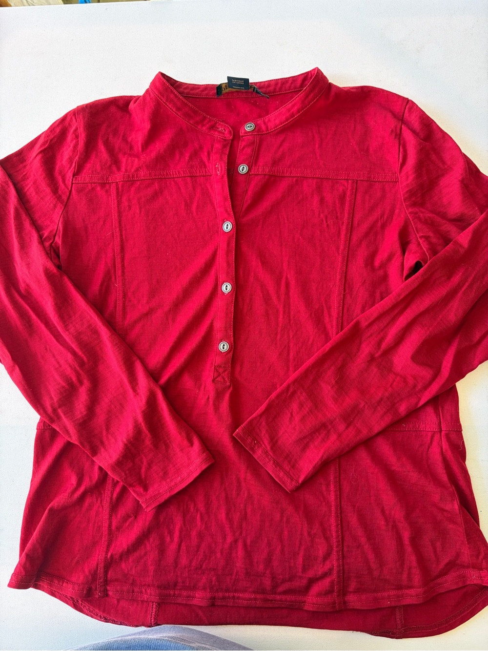 Pendleton Women's Long-Sleeve Knit Henley Shirt Red